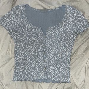 One Size John Galt button-up tee - flower pattern